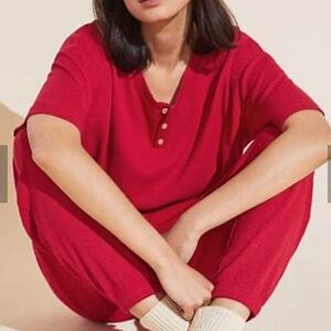 Eberjey temcel waffle red pajamas nwt xs